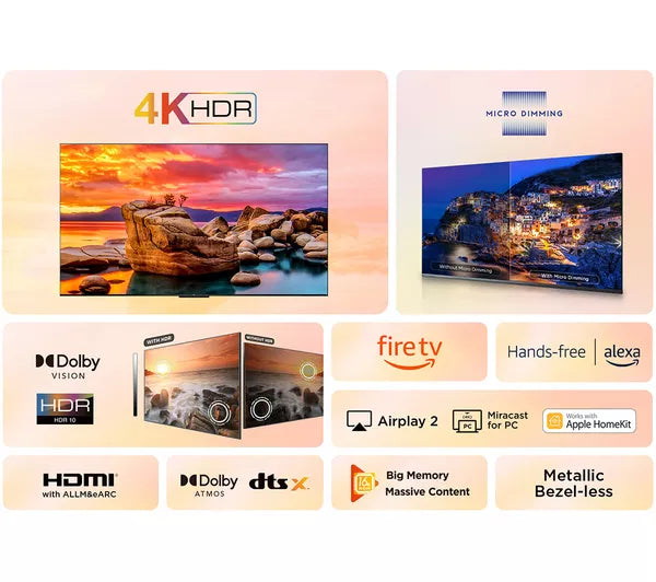 55" TCL 55PF650K 4K HDR Smart LED Fire TV - Electronic World TV