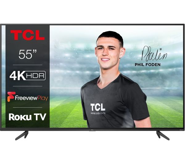 55" TCL 55RP620K 4K HDR Roku Smart LED TV - Electronic World TV