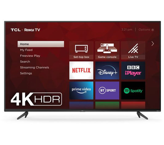 50" TCL 50RP620K 4K HDR Roku Smart LED TV - Electronic World TV