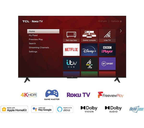 50" TCL 50RP630K 4K HDR Roku Smart LED TV - Electronic World TV