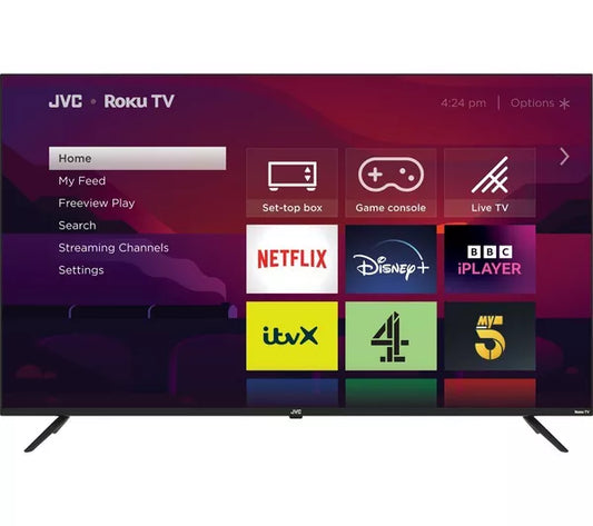 55" JVC LT55CR530 4K HDR Roku Smart LED TV - Electronic World TV