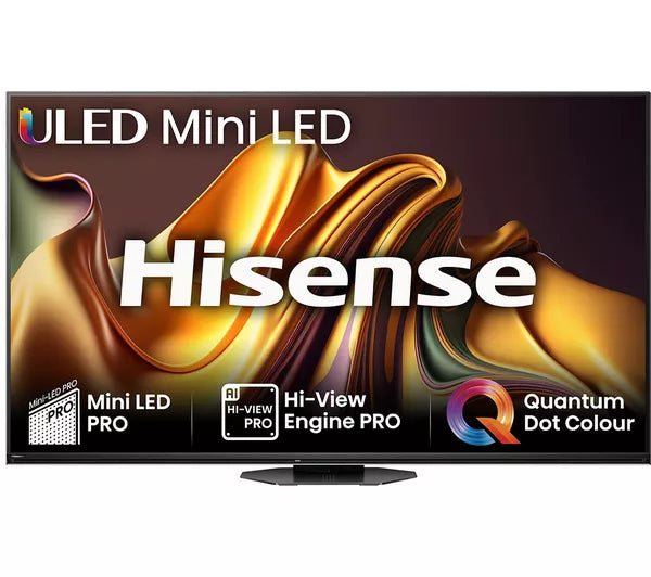 75" Hisense 75U8NQTUK Premium 4K HDR Smart Mini LED ULED TV - Electronic World TV