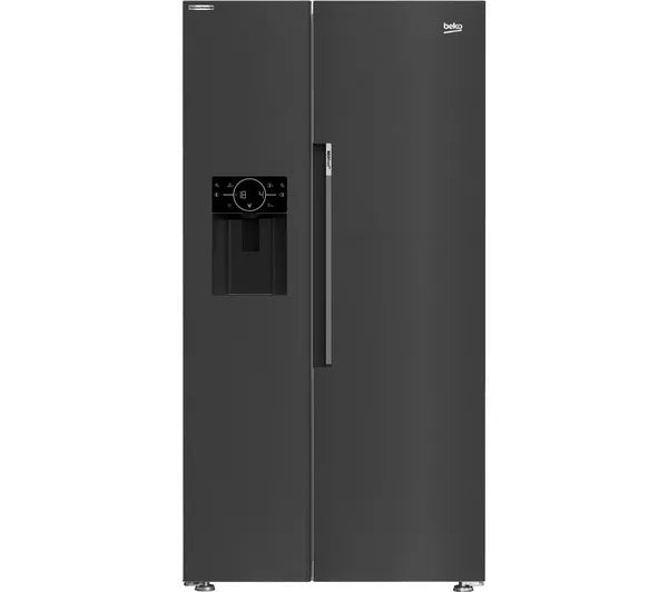 BEKO ASP342VPZ HARVEST BLACK STEEL AMERICAN FRIDGE FREEZER. - Electronic World TV