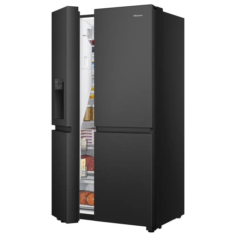 HISENSE RS818N4TFE PUREFLAT INFINITE BLACK AMERICAN FRIDGE FREEZER - Electronic World TV