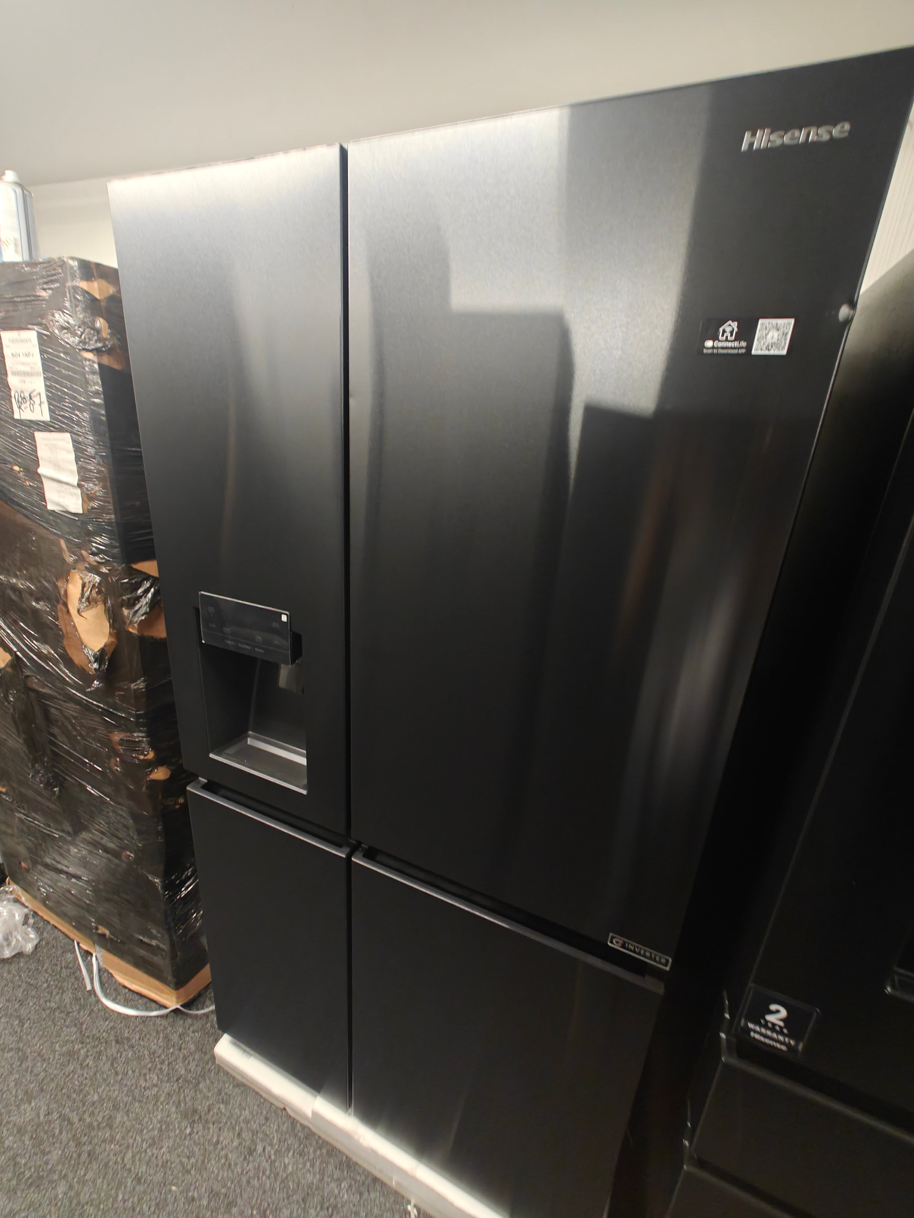 HISENSE RS818N4TFE PUREFLAT INFINITE BLACK AMERICAN FRIDGE FREEZER - Electronic World TV