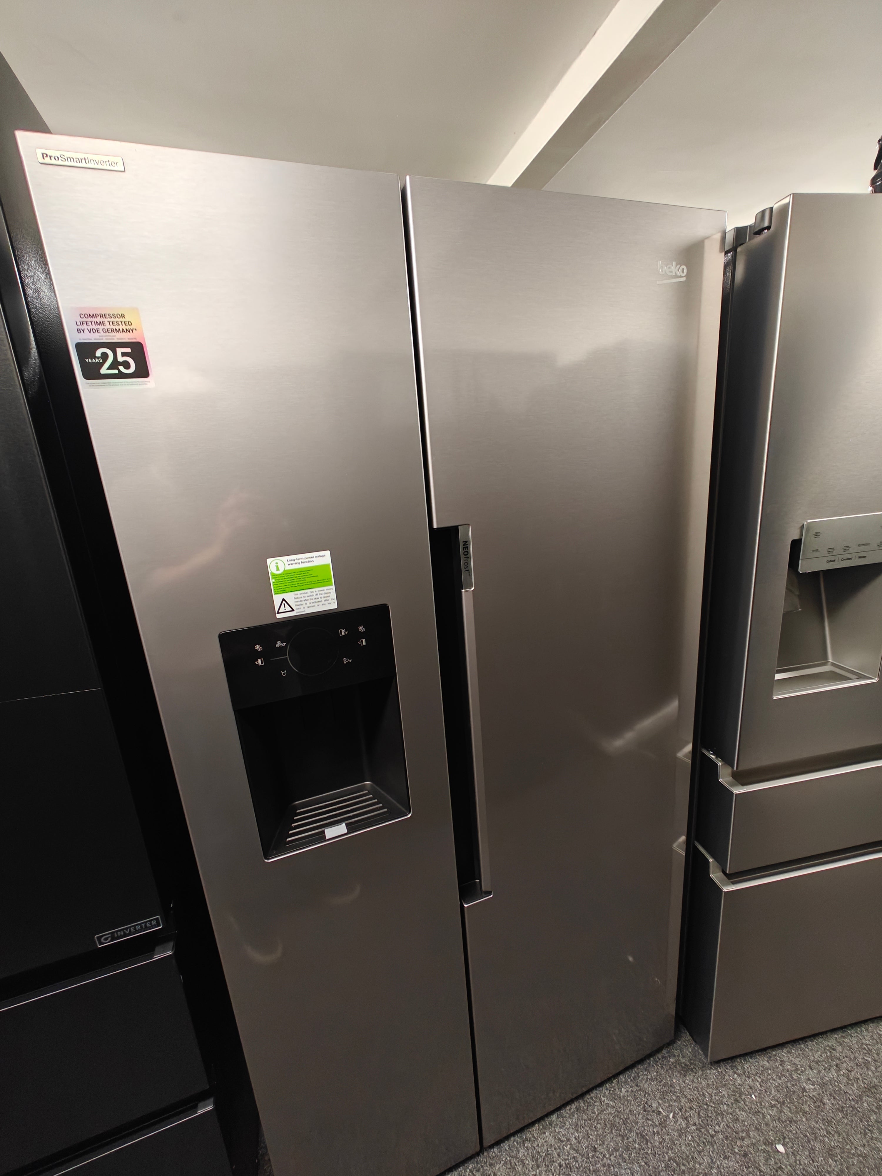 BEKO ASP342VPS HARVEST FRESH SILVER AMERICAN FRIDGE FREEZER - Electronic World TV