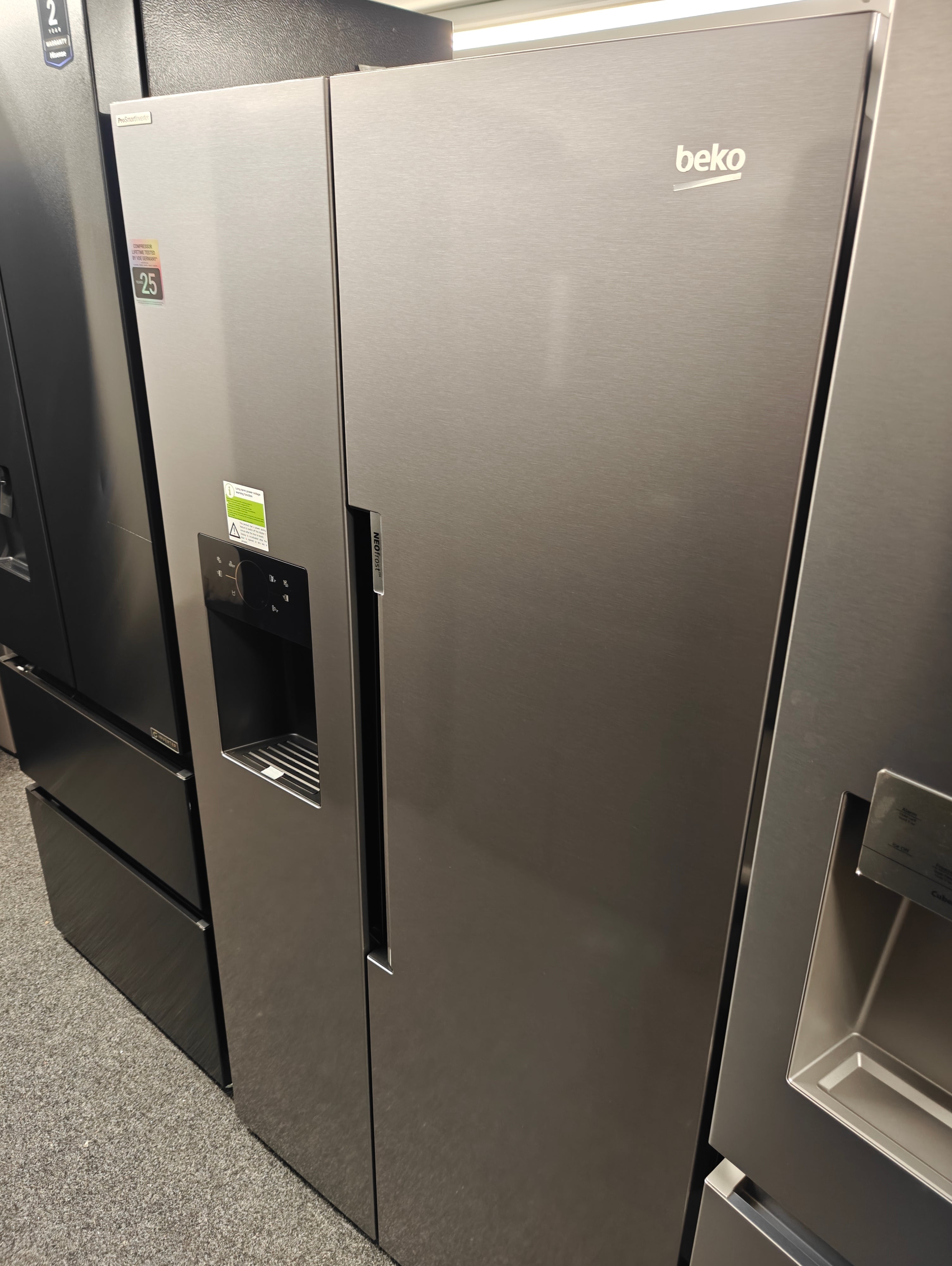 BEKO ASP342VPS HARVEST FRESH SILVER AMERICAN FRIDGE FREEZER - Electronic World TV