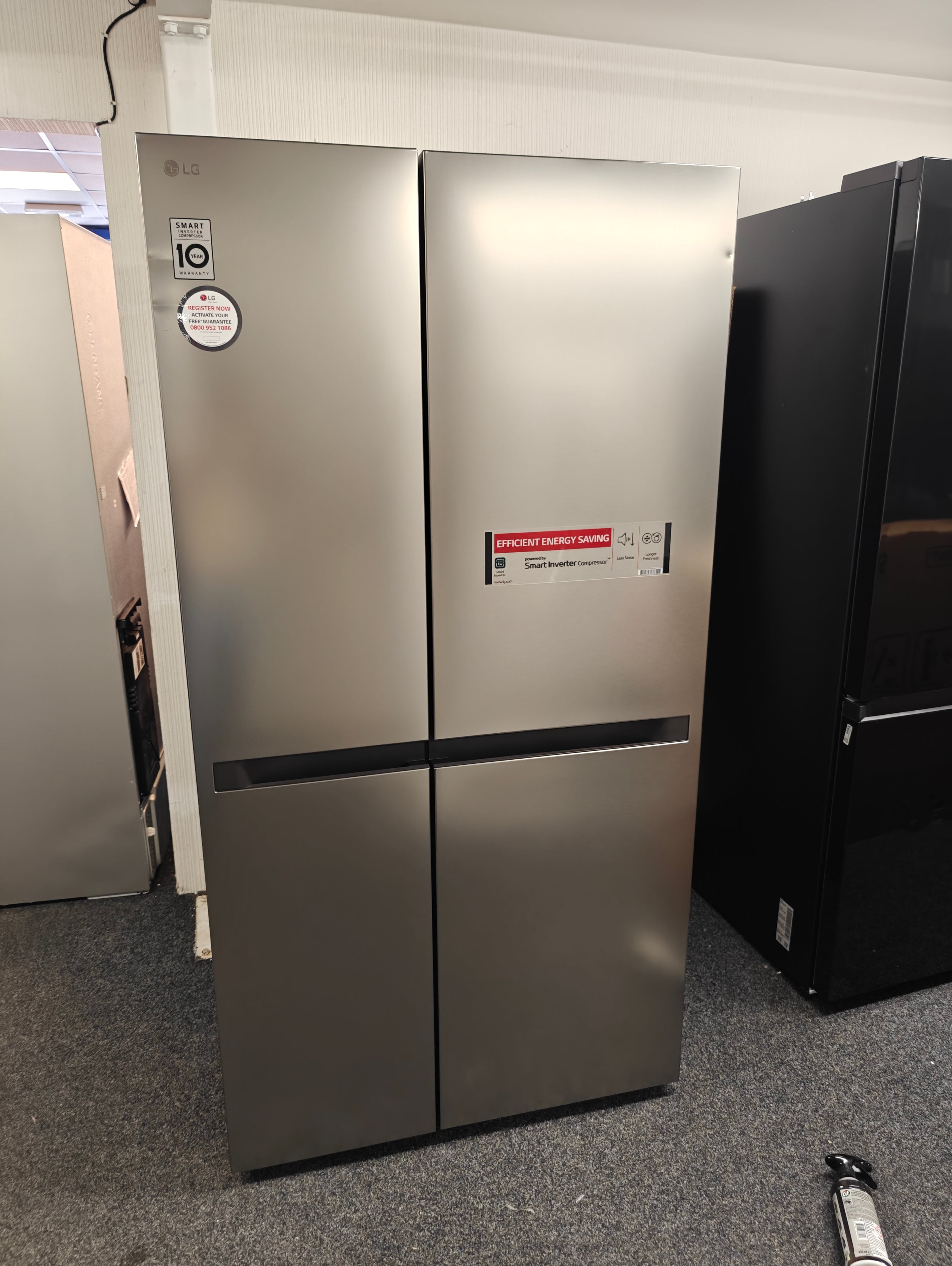 LG NatureFRESH GSBC40PYPE AMERICAN FRIDGE FREEZER - SILVER - Electronic World TV