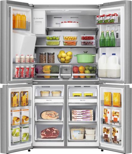HISENSE RQ760N4SASE PUREFLAT SMART AMERICAN FRIDGE FREEZER - STAINLESS STEEL - Electronic World TV