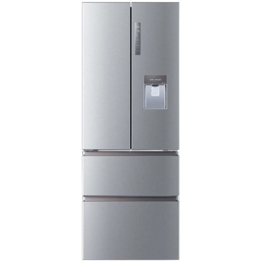 HAIER HFR5719EWMP SILVER NARROW AMERICAN FRIDGE FREEZER - Electronic World TV