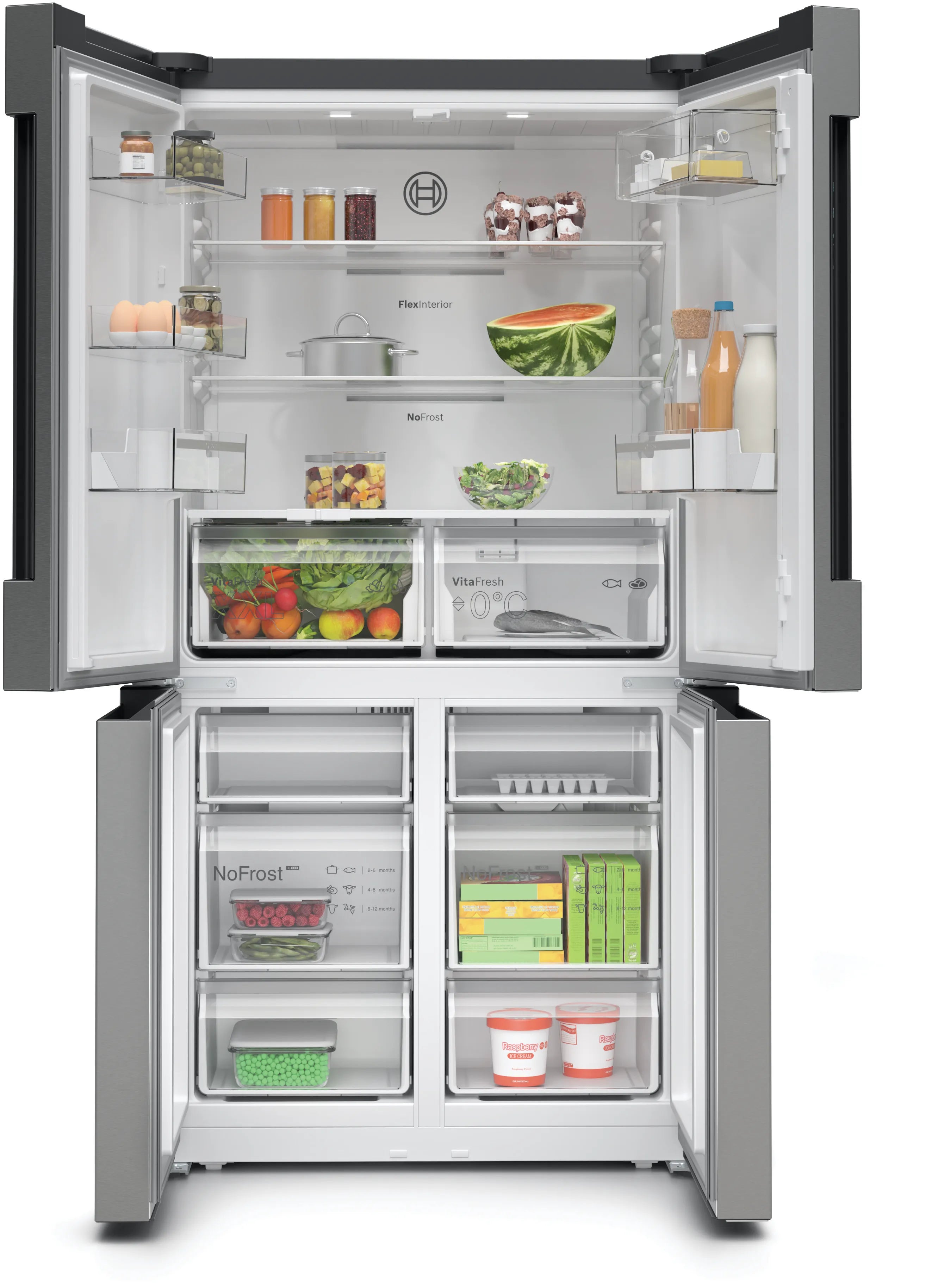 BOSCH KFN96VPEAG FRENCH DOOR AMERICAN FRIDGE FREEZER - STAINLESS STEEL - Electronic World TV