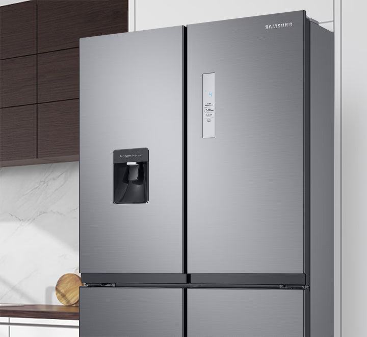 SAMSUNG RF48A401EM9 SPACEMAX FRENCH DOOR AMERICAN FRIDGE FREEZER - STAINLESS STEEL - Electronic World TV